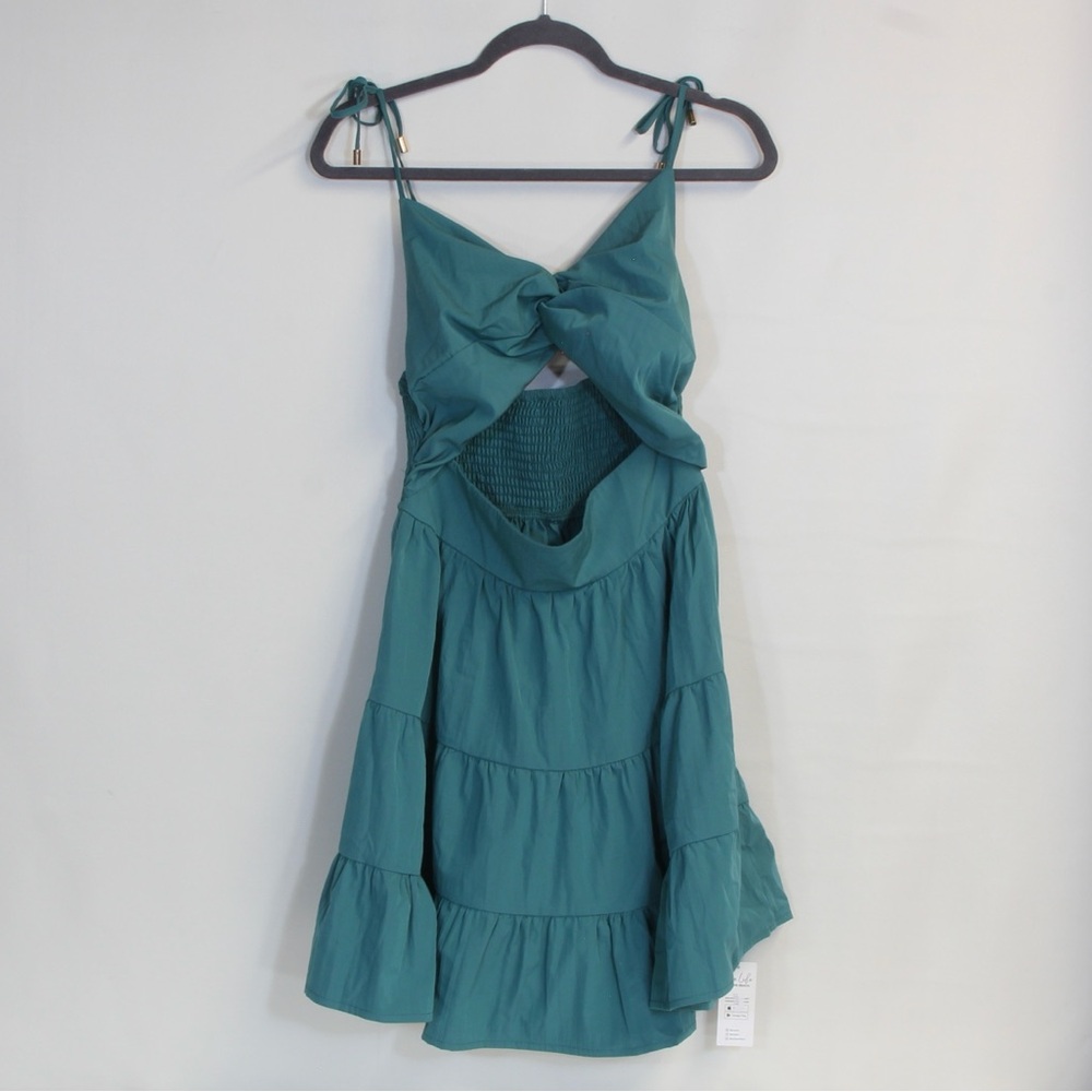 Cupshe Teal Green Heart-shaped Shoulder Tie Mini Dress NWT